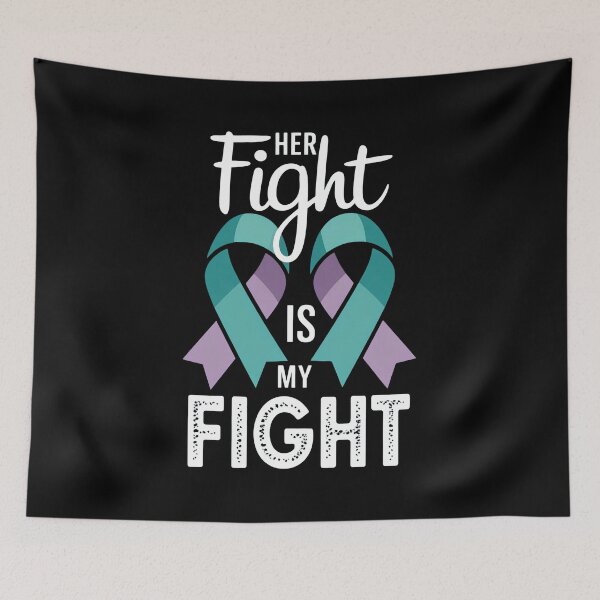 Item preview, Her Fight Is My Fight Teal Purple Ribbon Support designed and sold by Tawnat-Zl9at.