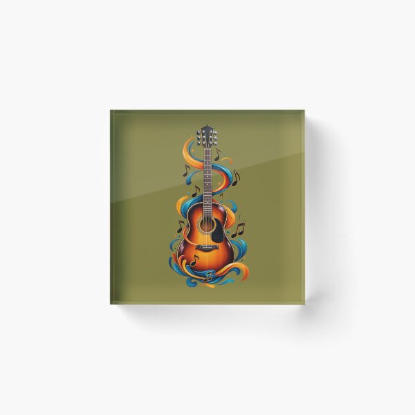 Item preview, Colorful Acoustic Guitar Music Art designed and sold by ShivCraftStudio.