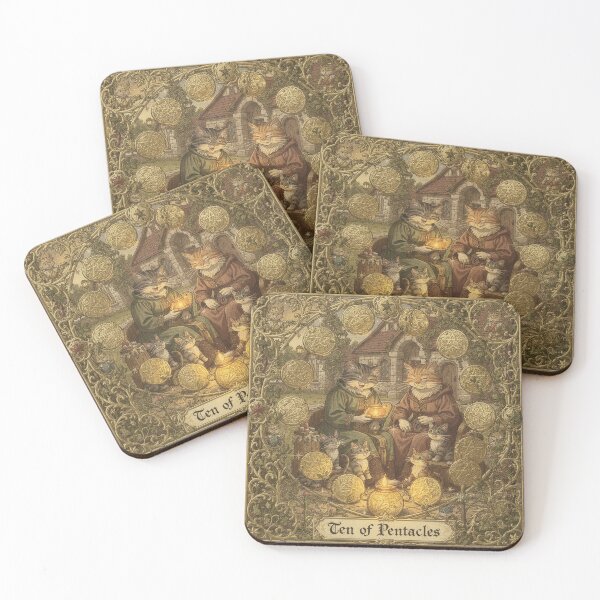 Item preview, Ten of Pentacles - Tarot Cat designed and sold by PictorialWhimsy.