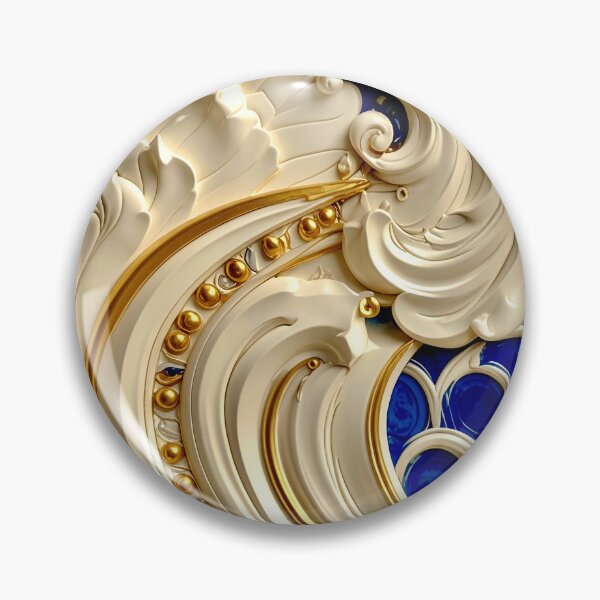 Item preview, Classic Gold Filigree and Sapphire Vortex designed and sold by Vicky Brago-Mitchell®.