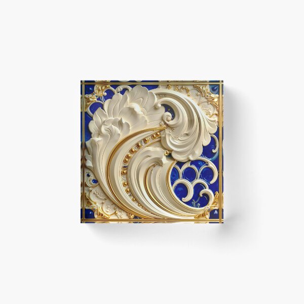 Item preview, Classic Gold Filigree and Sapphire Vortex designed and sold by Vicky Brago-Mitchell®.