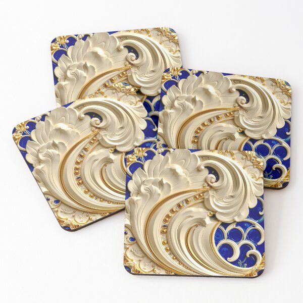 Item preview, Classic Gold Filigree and Sapphire Vortex designed and sold by Vicky Brago-Mitchell®.