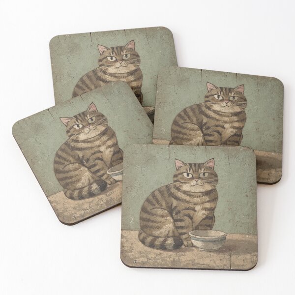 Item preview, Chunky Tabby Guarding an Empty Food Bowl designed and sold by PictorialWhimsy.