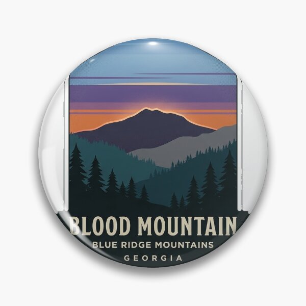 Item preview, Blood Mountain Dusk Silhouette Georgia Crest Sticker designed and sold by DetourDgn.
