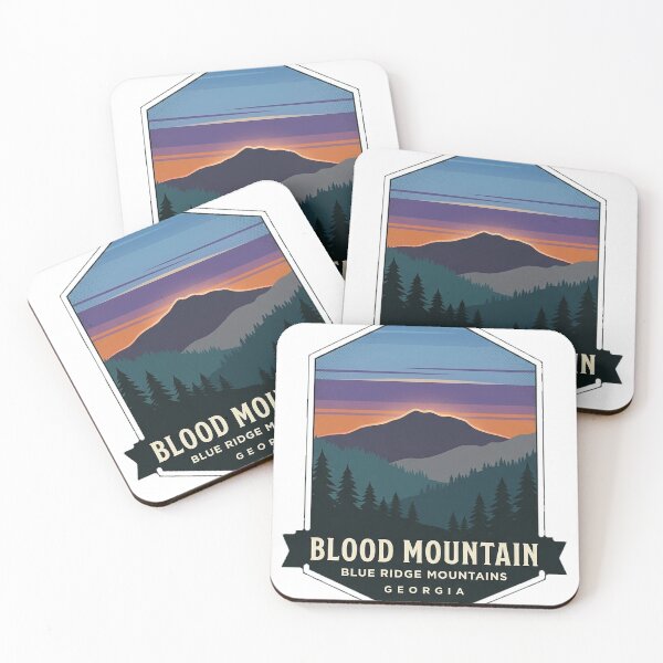 Item preview, Blood Mountain Dusk Silhouette Georgia Crest Sticker designed and sold by DetourDgn.