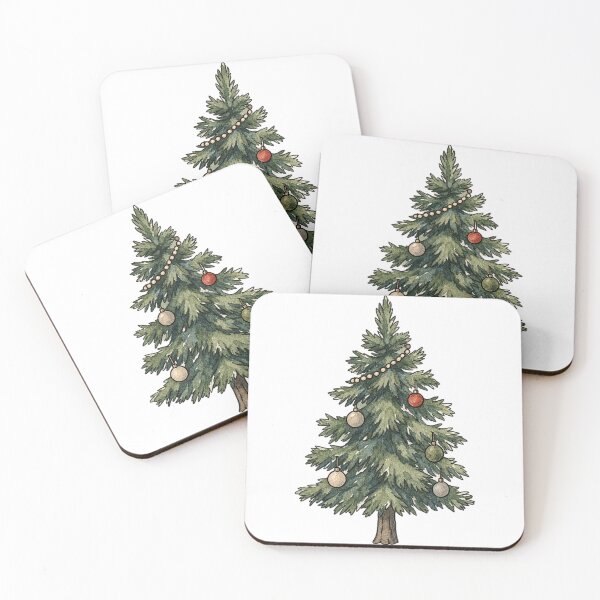 Item preview, Muted Watercolor Christmas Tree with Ornaments designed and sold by Jessie's Palette.
