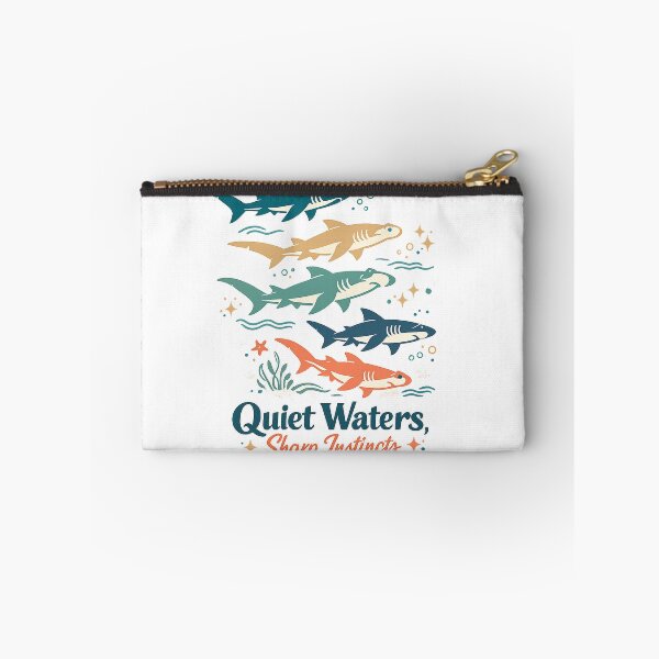 Item preview, Quiet Waters Sharp Instincts Shark Ocean Retro Coastal Art Design designed and sold by inkoutninja.