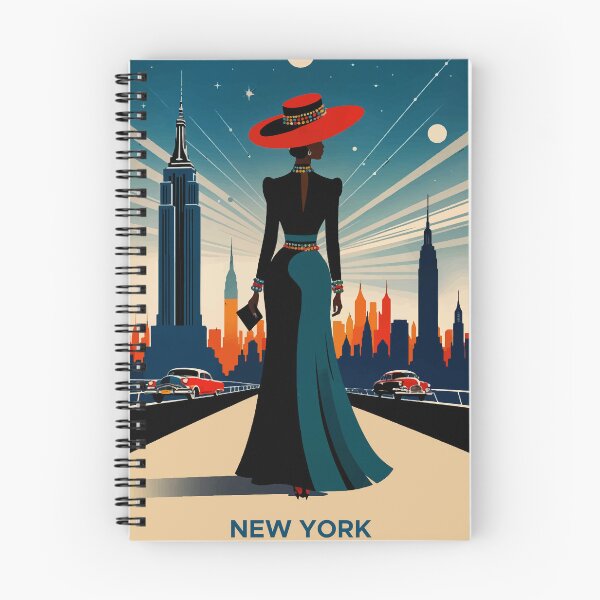 Item preview, Mid Century New York Travel Poster, Art Deco Skyline Artwork designed and sold by ShopieHome.