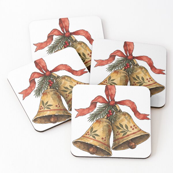 Item preview, Vintage Christmas Bells with Pine Sprig designed and sold by Jessie's Palette.