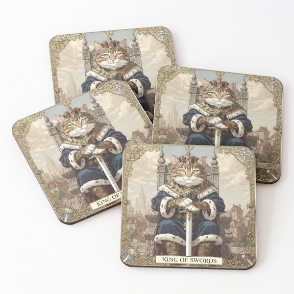 Item preview, King of Swords - Tarot Cat designed and sold by PictorialWhimsy.