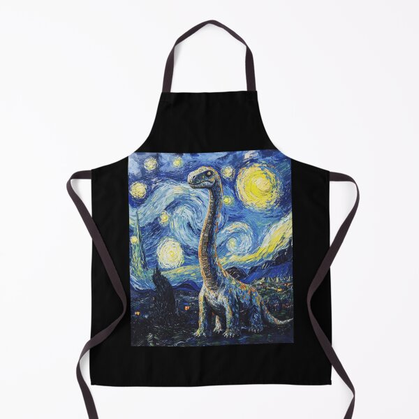 Item preview, Brachiosaurus Dinosaur Dino Van Gogh Style Starry Night designed and sold by markbauch.