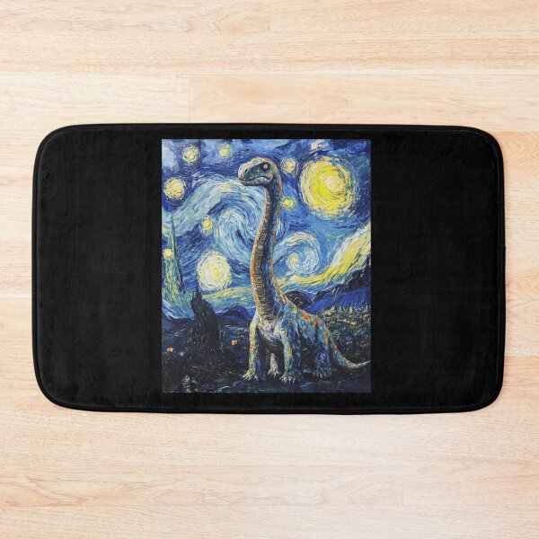 Item preview, Brachiosaurus Dinosaur Dino Van Gogh Style Starry Night designed and sold by markbauch.
