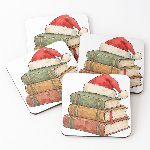 Item preview, Cozy Bookish Christmas with Santa Hat designed and sold by Jessie's Palette.