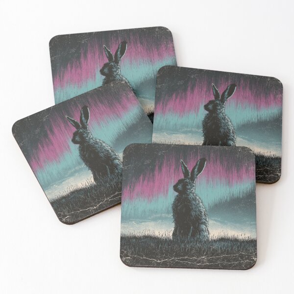 Item preview, Distressed Rabbit Aurora Borealis Night Sky designed and sold by NicolasGlowArt.