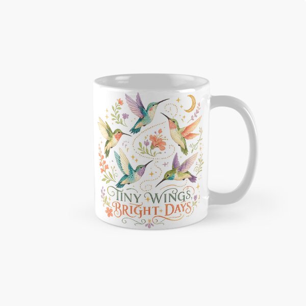 Item preview, Tiny Wings Bright Days Hummingbird Floral Celestial Garden Art Design designed and sold by inkoutninja.