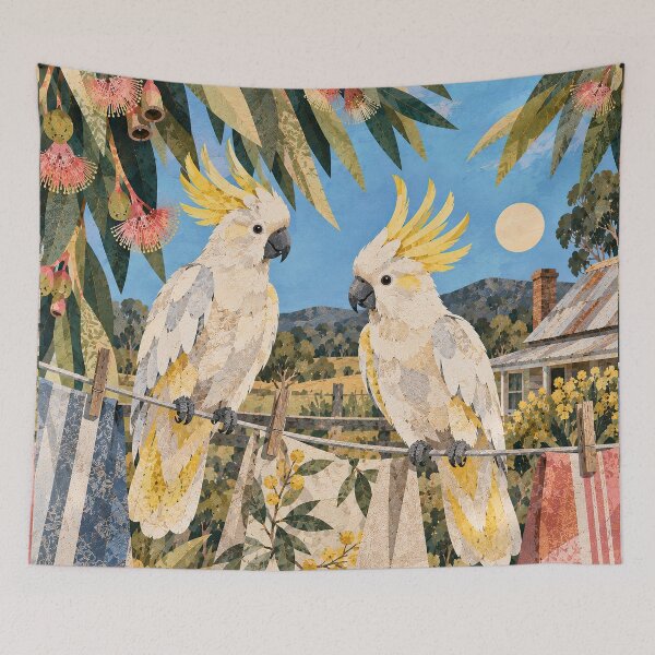 Item preview, Cockatoos and Tea-Towels designed and sold by LittleDreamsCo.