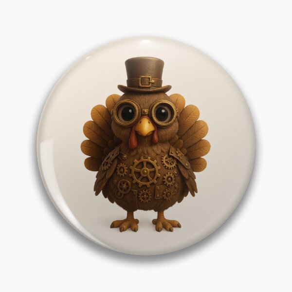 Item preview, Cute Steampunk Turkey | Kawaii Thanksgiving Character Art designed and sold by Moons Studio.