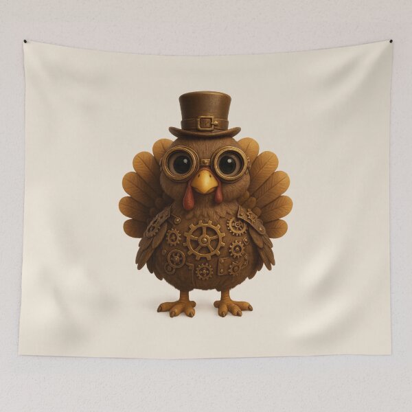 Item preview, Cute Steampunk Turkey | Kawaii Thanksgiving Character Art designed and sold by Moons Studio.