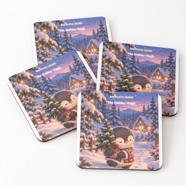 Item preview, Cute Christmas Penguin Bringing Home Holiday Magic Greeting Card designed and sold by PanaddaArtStudio.