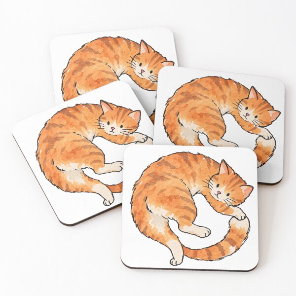 Item preview, Funny Orange Tabby Cat Chasing Tail designed and sold by Jessie's Palette.