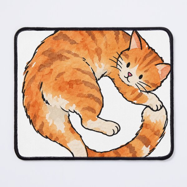 Item preview, Funny Orange Tabby Cat Chasing Tail designed and sold by Jessie's Palette.
