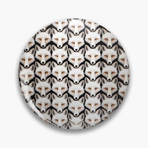 Item preview, White Fox Pattern – Fox Faces on Black designed and sold by KiraChie.