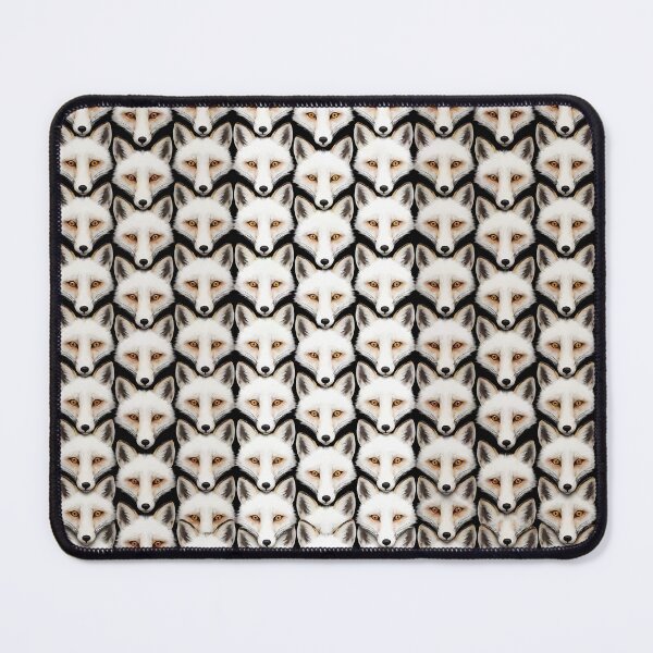 Item preview, White Fox Pattern – Fox Faces on Black designed and sold by KiraChie.