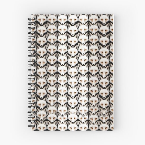 Item preview, White Fox Pattern – Fox Faces on Black designed and sold by KiraChie.