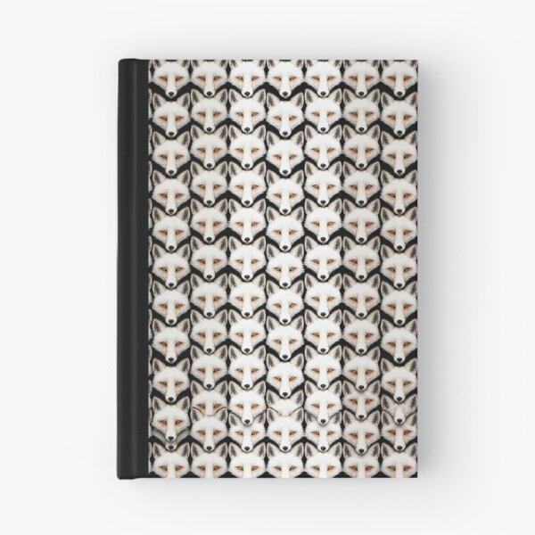 Item preview, White Fox Pattern – Fox Faces on Black designed and sold by KiraChie.
