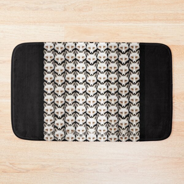 Item preview, White Fox Pattern – Fox Faces on Black designed and sold by KiraChie.