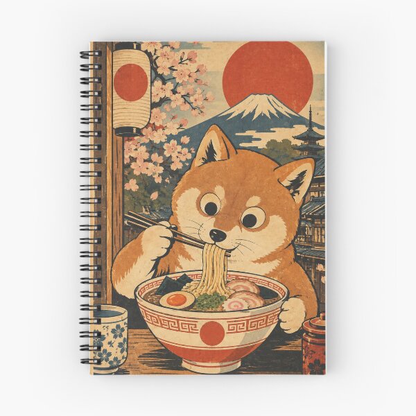 Item preview, Vintage Japanese Shiba Inu Slurping Ramen Poster designed and sold by lapart.