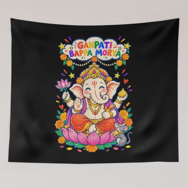 Item preview, Crayon Ganesh Ganpati Bappa Morya Colorful Celebration designed and sold by markbauch.