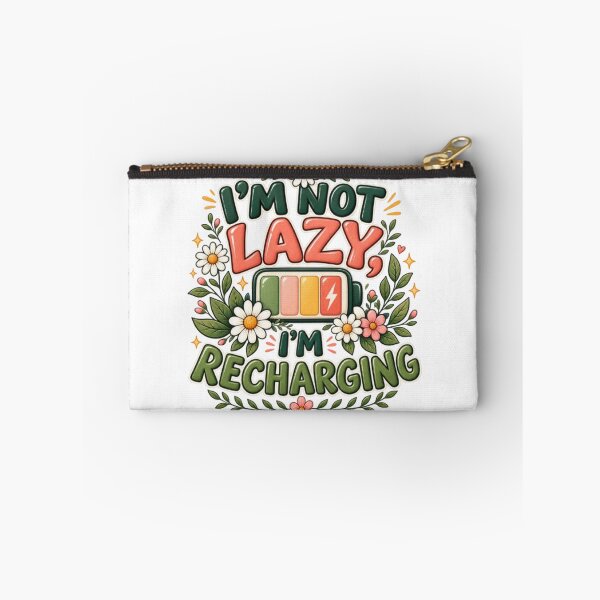 Item preview, I'm Not Lazy I'm Recharging Funny Floral Battery Quote designed and sold by TibbuTees.