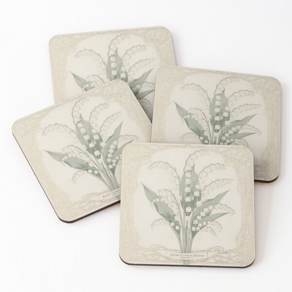 Item preview, Art Nouveau Lily of the Valley Study in Gold designed and sold by PictorialWhimsy.