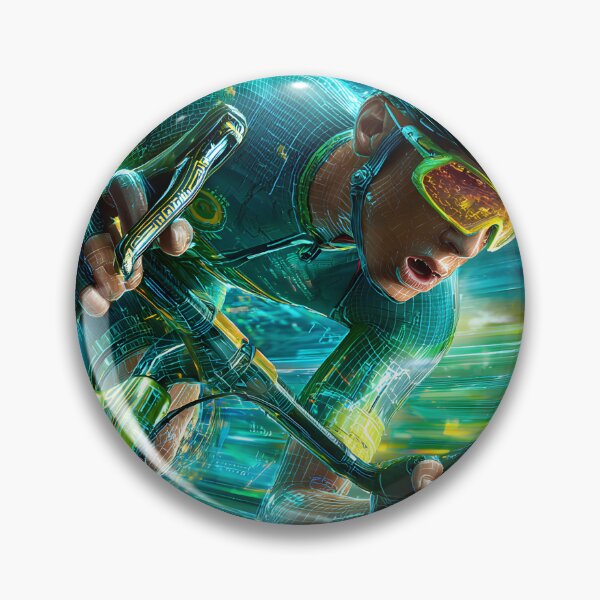 Item preview, Futuristic Cyclist in a Digital World of Speed designed and sold by Artessie.