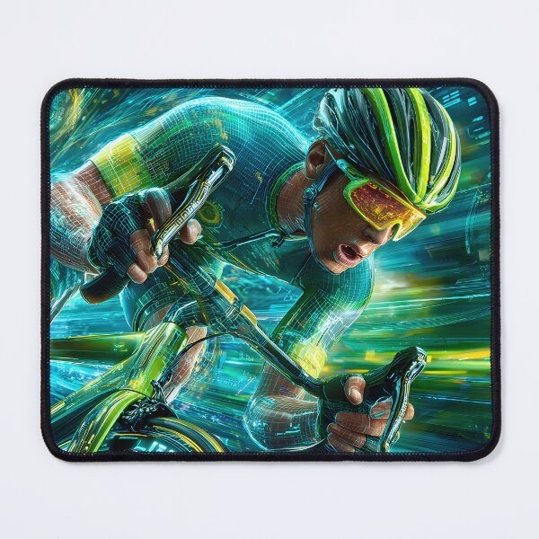 Item preview, Futuristic Cyclist in a Digital World of Speed designed and sold by Artessie.
