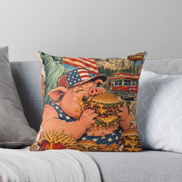Item preview, The American Dream - American Gluttony – Fat Pig Vintage Americana Poster designed and sold by lapart.