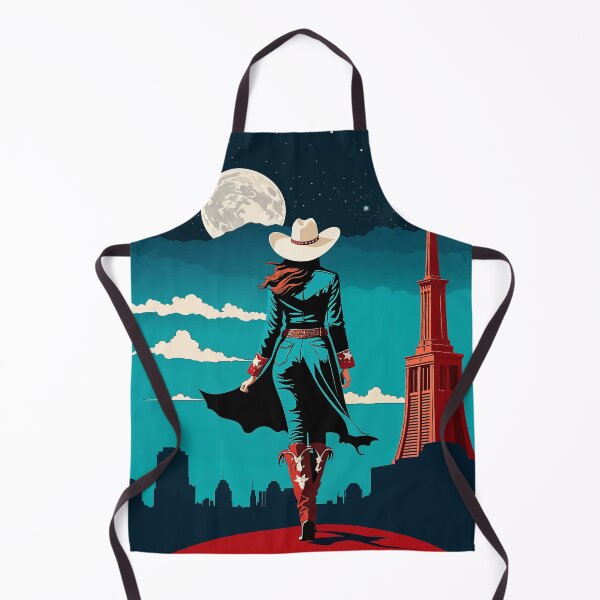 Item preview, Vintage Texas Poster, Travel Cowgirl Under Moon Artwork designed and sold by ShopieHome.