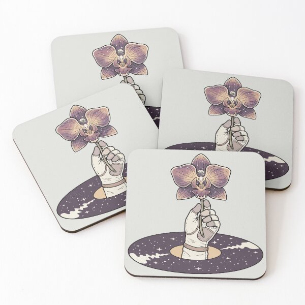 Item preview, Space Astronaut Hand Holding Purple Orchid Flower designed and sold by Amir Faysal.