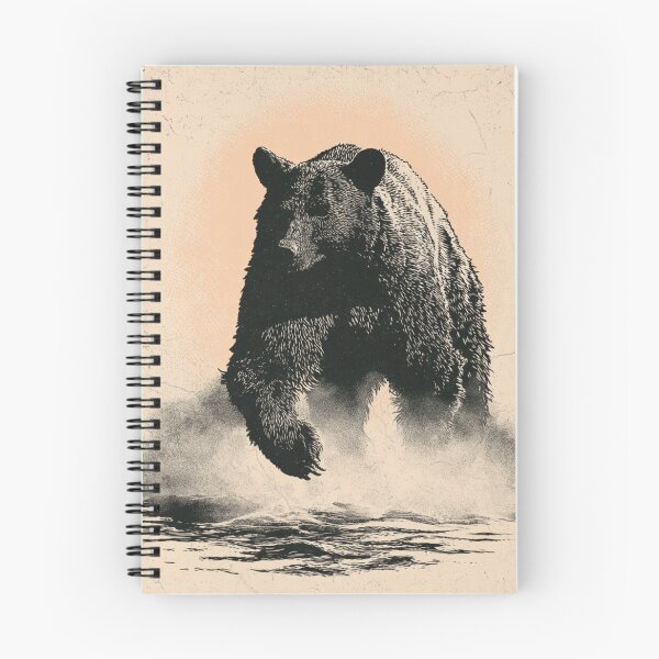 Item preview, Powerful Grizzly Bear Engraving Wildlife Art designed and sold by NicolasGlowArt.