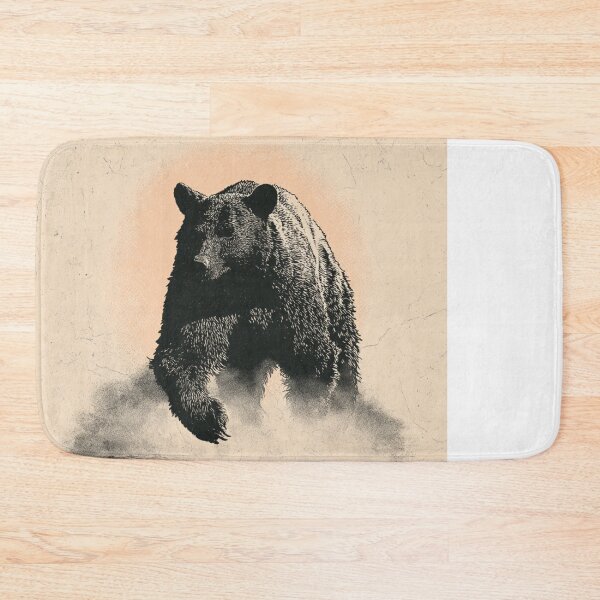 Item preview, Powerful Grizzly Bear Engraving Wildlife Art designed and sold by NicolasGlowArt.