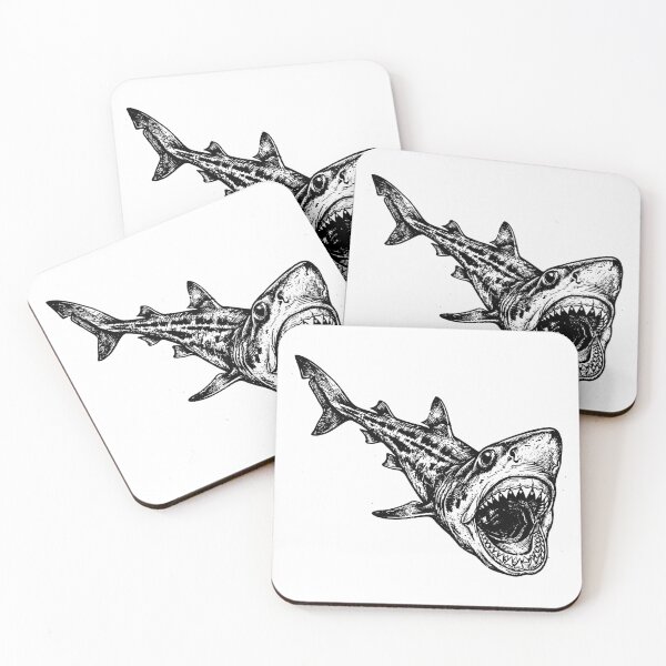 Item preview, Vintage Woodcut Cookiecutter Shark Illustration designed and sold by DuckOddity.