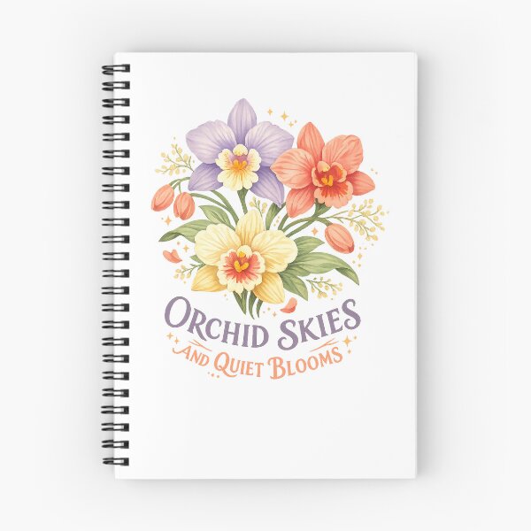 Item preview, Orchid Skies and Quiet Blooms Floral Botanical Cottagecore Art Design designed and sold by inkoutninja.