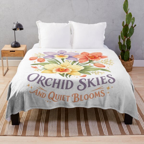 Item preview, Orchid Skies and Quiet Blooms Floral Botanical Cottagecore Art Design designed and sold by inkoutninja.
