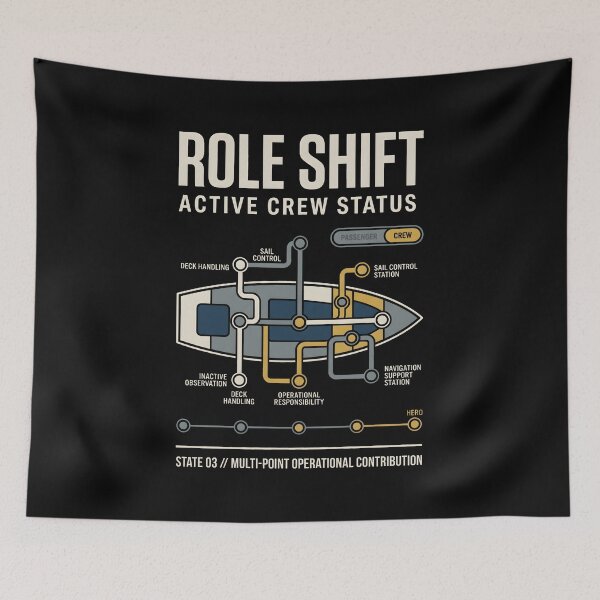 Item preview, Role Shift Active Crew Status Sailing Technical Blueprint designed and sold by SplashTastic.