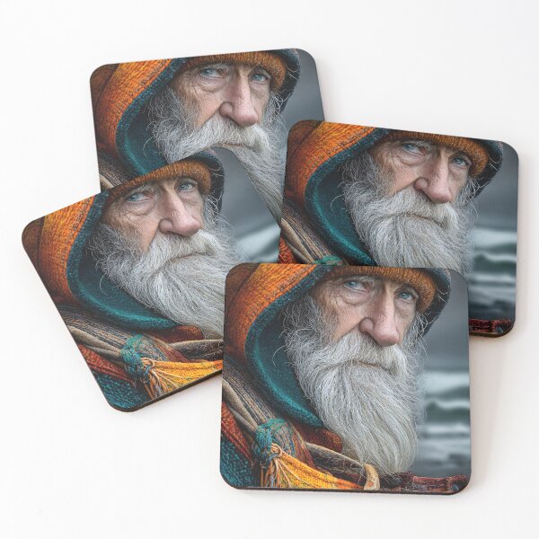 Item preview, Weathered Elder with Striking Blue Eyes in Nature designed and sold by Artessie.