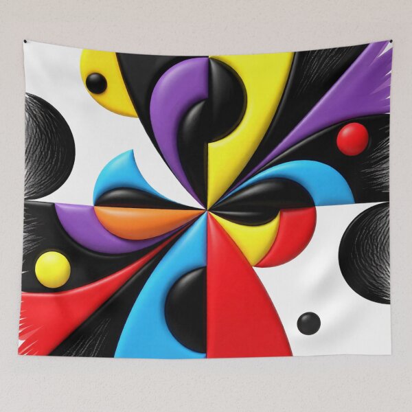 Item preview, circular waves C colorful geometric abstract design designed and sold by SmashingDeals.