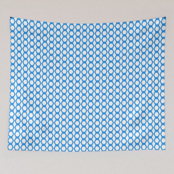 Item preview, Hexagon Pattern Blue White designed and sold by ArtbyDebbieC.