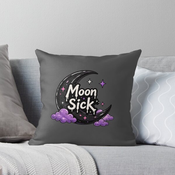 Item preview, Moon Sick Cute Crescent Moon Quote designed and sold by stickoala.