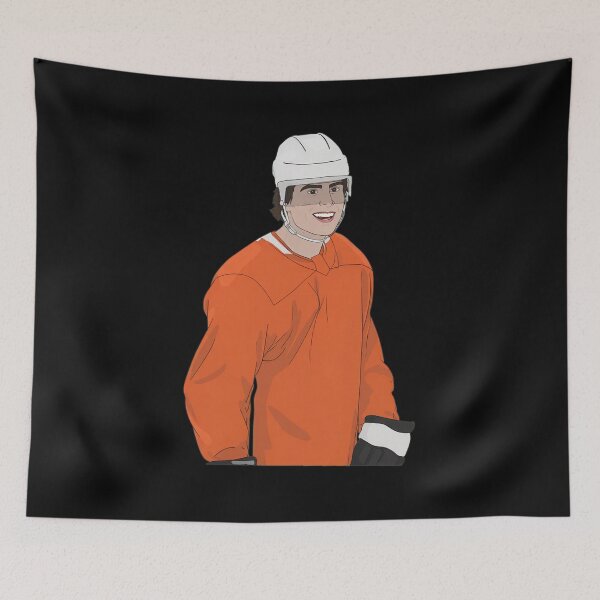 Item preview, Smiling Hockey Player Orange Uniform  designed and sold by DeborahDonal.